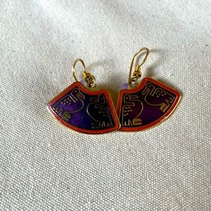 Vintage Laurel Burch Pelican Bird Earrings